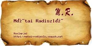 Mátai Radiszló névjegykártya